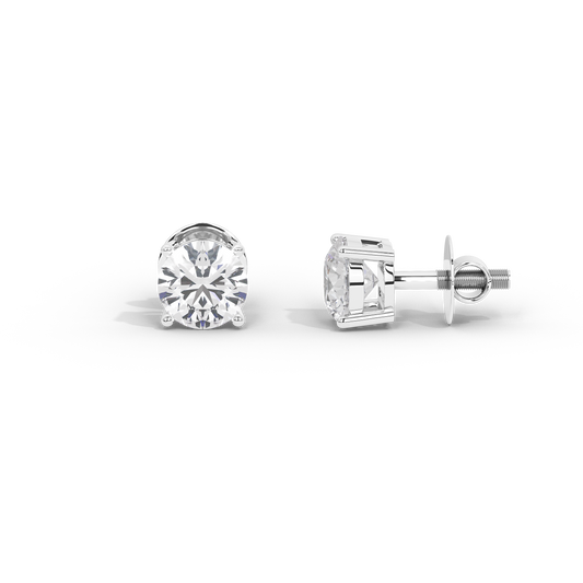 Chic Round Solitaire Studs