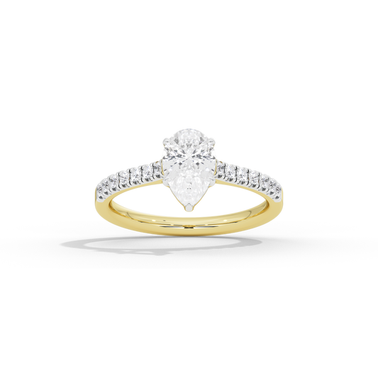 Pear Halo Ring