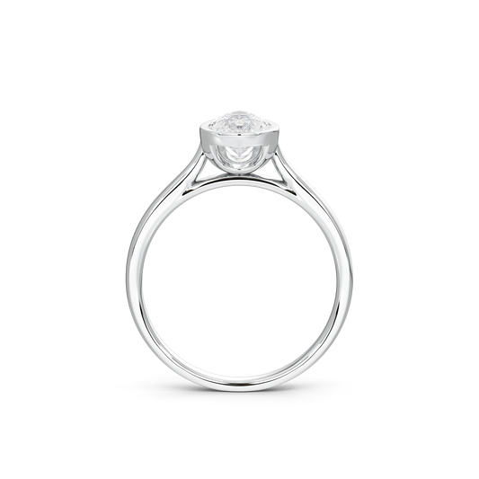 Pear Solitaire Ring