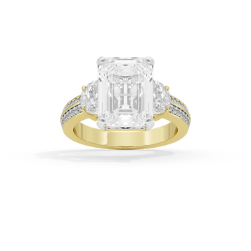 Emerald-Cut Trilogy Diamond Ring
