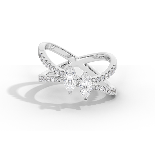 Marquise Crossover Ring